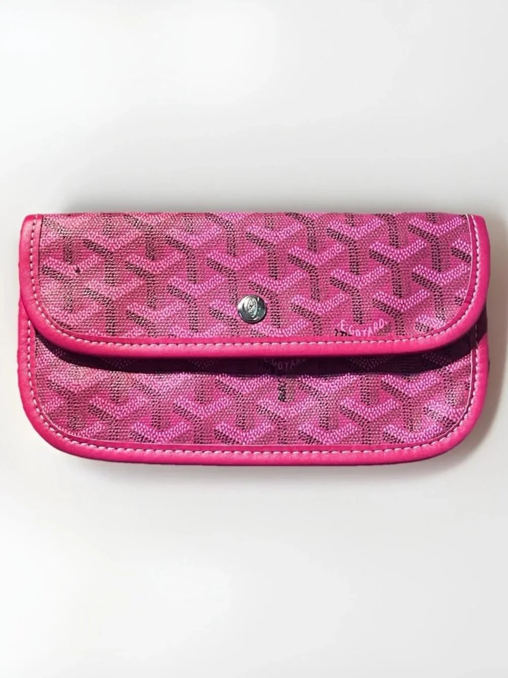Goyard Pink Envelope Clutch Wallet Card Holder Geometric Print Authentic